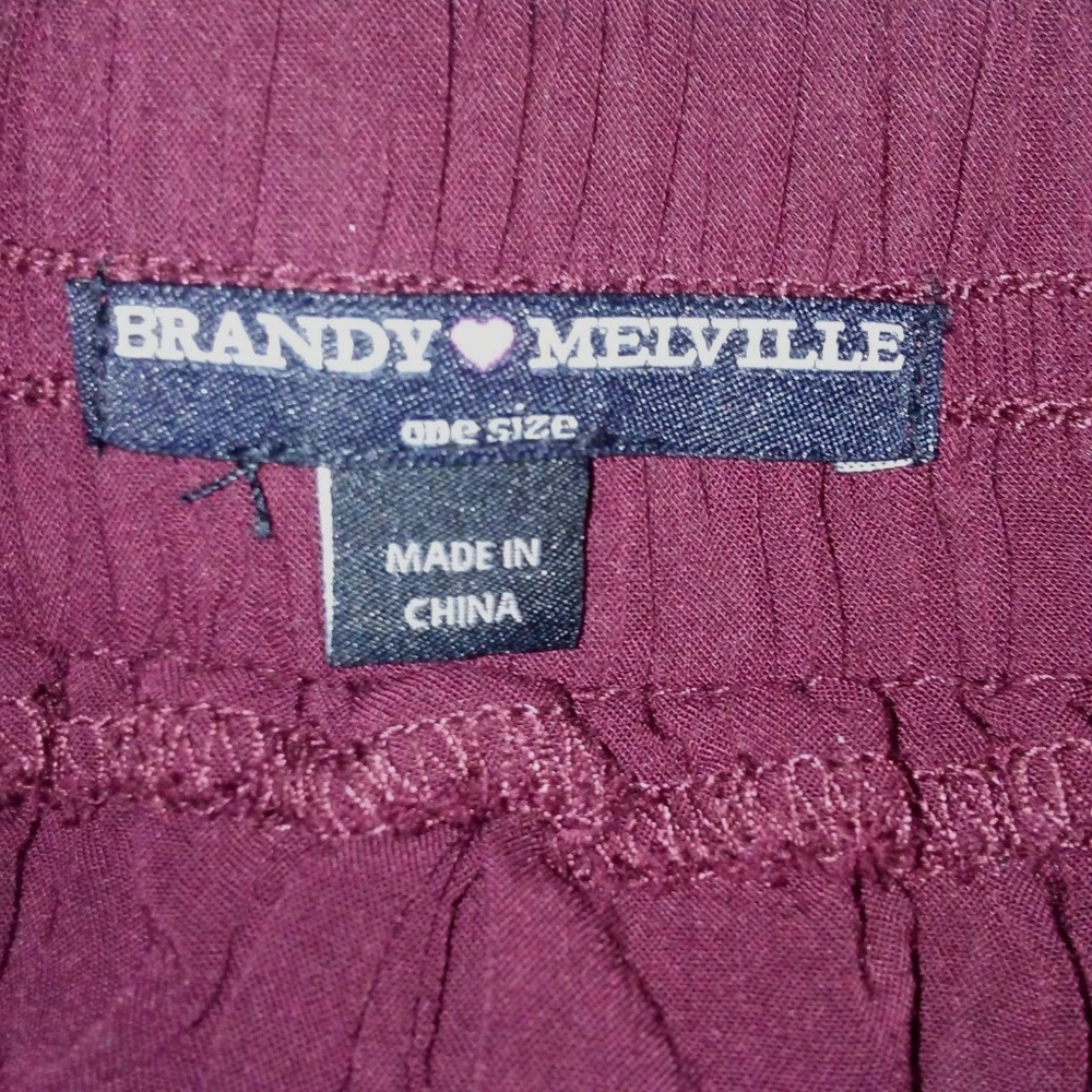Brandy Melville Burgundy Skater Skirt One Size - Picture 3 of 3